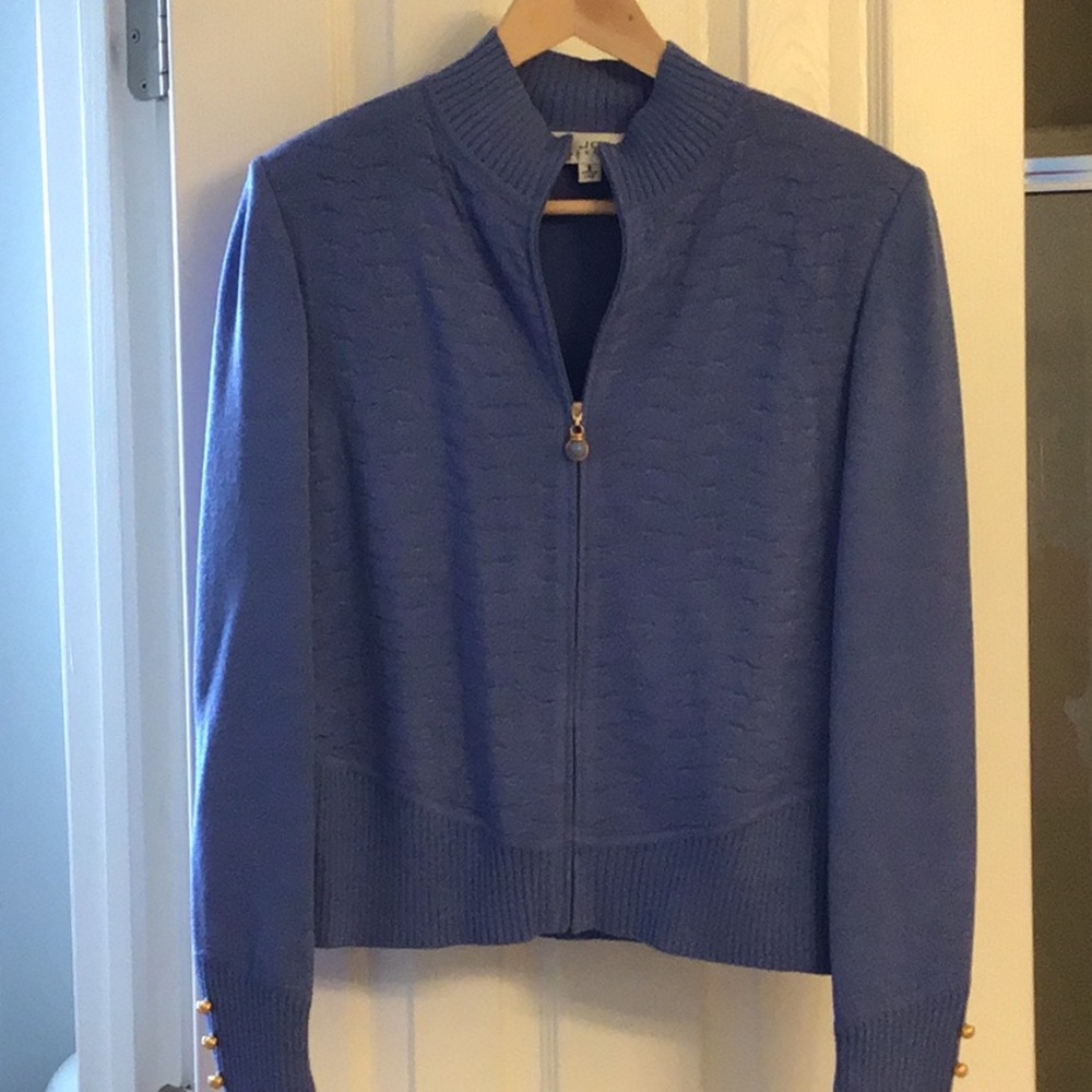 St. John collection zipper up front sweater